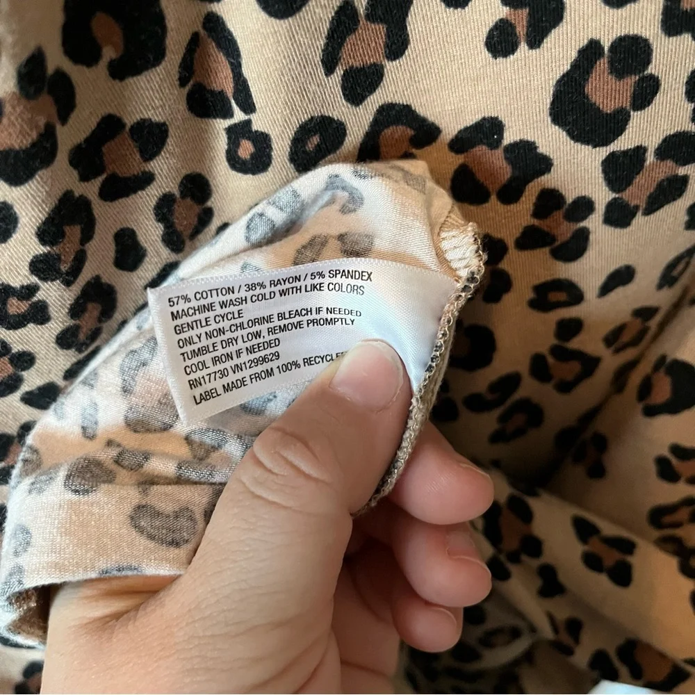 wild fable Beige and Black Leopard Print Short Sleeve Dress - Picture 6 of 6